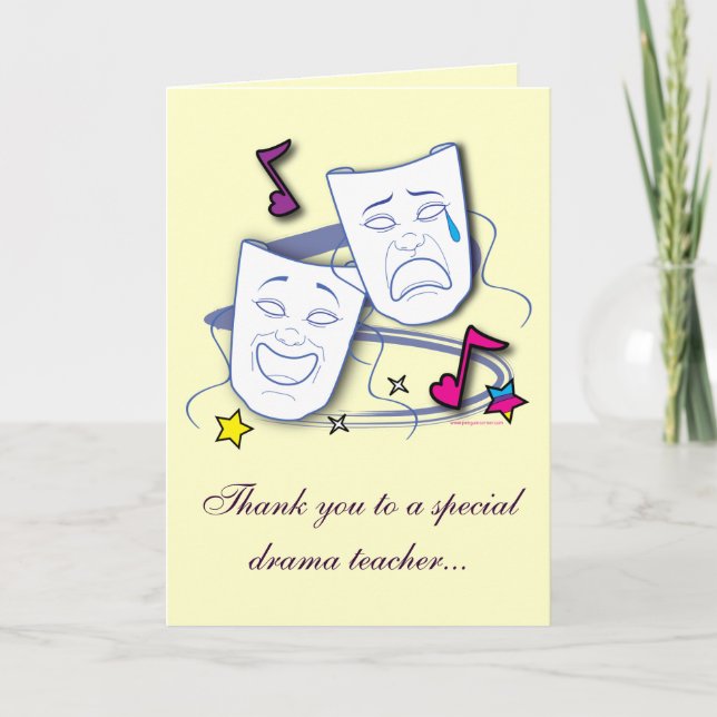 Tarjeta De Agradecimiento Gracias a mi profesor del drama: Juego (Anverso)