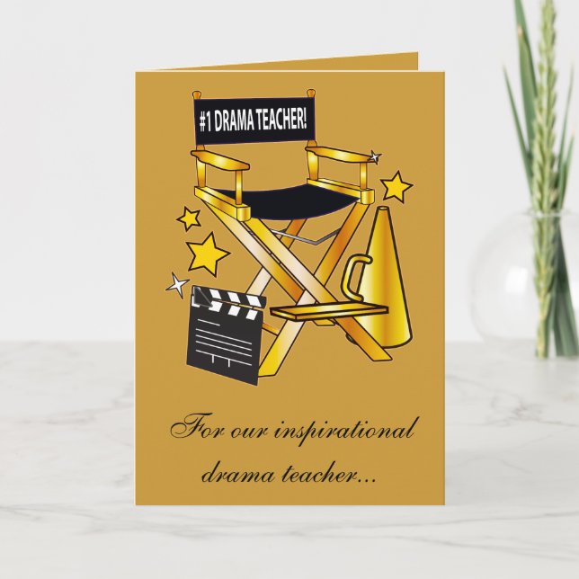 Tarjeta De Agradecimiento Gracias a mi profesor del drama: Juego (Anverso)