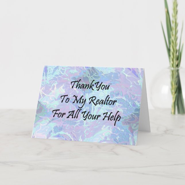 Tarjeta De Agradecimiento Gracias A Mi Realtor Por Toda Su Ayuda (Anverso)