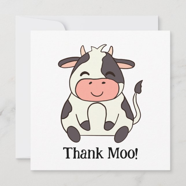 Tarjeta De Agradecimiento ¡Gracias a Moo! (Anverso)