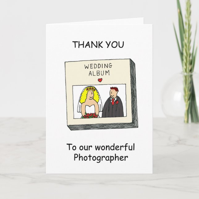 Tarjeta De Agradecimiento Gracias a nuestro Boda fotógrafo (Anverso)