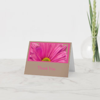 Tarjeta De Agradecimiento Gracias a Pink Gerber Daisy en Tan
