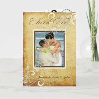 Tarjeta De Agradecimiento Gracias a PixDezines Vintage Swirls/Boda