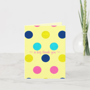 Tarjeta De Agradecimiento Gracias a Polka Dot por el amarillo pálido