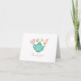 Tarjeta De Agradecimiento Gracias a Preppy Tea Set