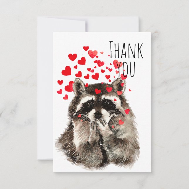 Tarjeta De Agradecimiento Gracias a Raccoon que bebe Humor animal (Anverso)