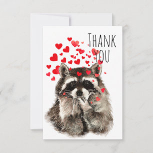 Tarjeta De Agradecimiento Gracias a Raccoon que bebe Humor animal