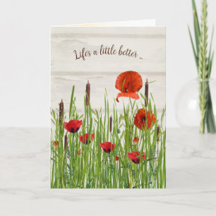 Tarjeta De Agradecimiento Gracias a Red Poppies