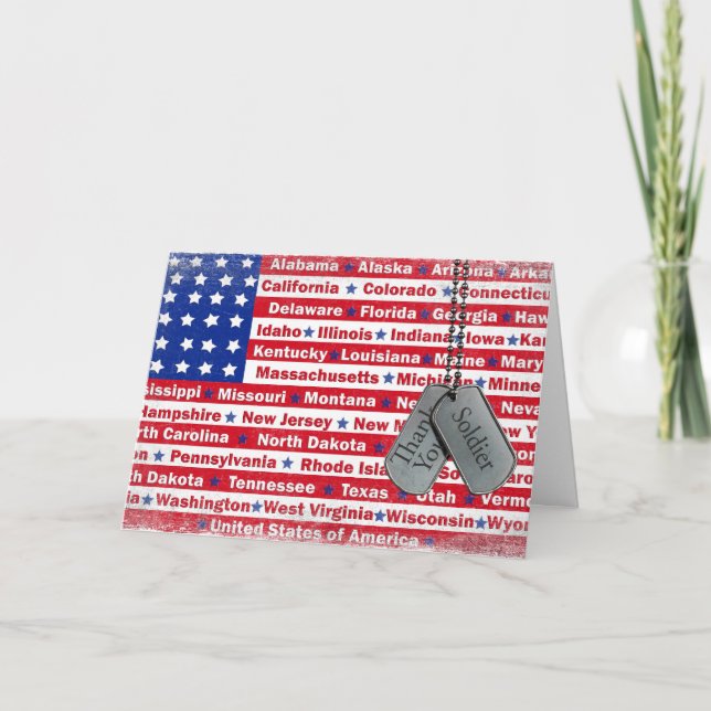 Tarjeta De Agradecimiento Gracias a Soldado (Anverso)