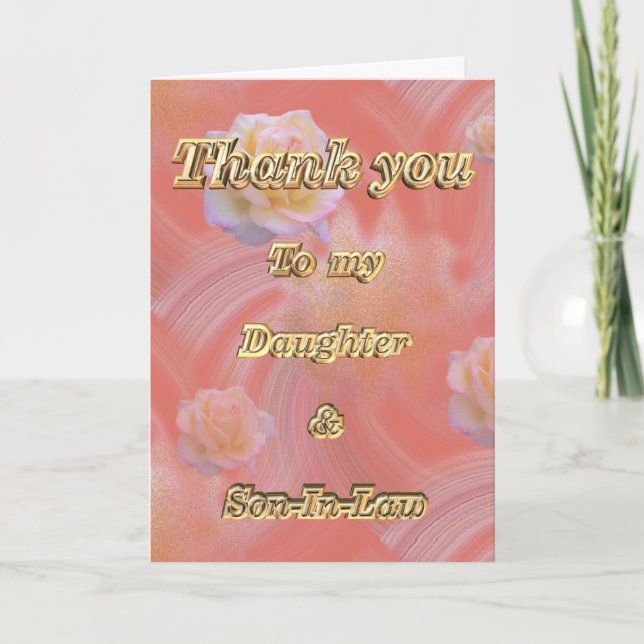 Tarjeta De Agradecimiento Gracias a su hija y a su yerno (Anverso)