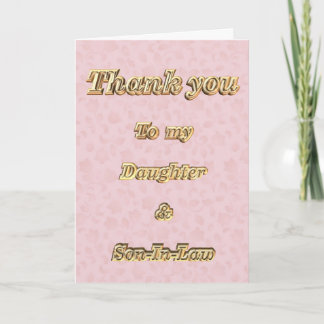 Tarjeta De Agradecimiento Gracias a su hija y a su yerno