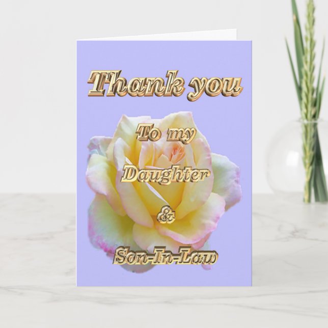 Tarjeta De Agradecimiento Gracias a su hija y a su yerno (Anverso)