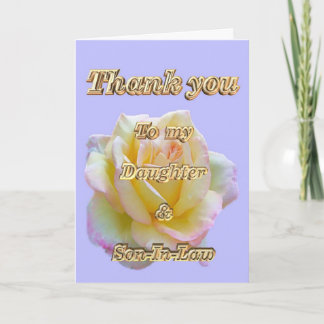 Tarjeta De Agradecimiento Gracias a su hija y a su yerno