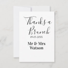 Tarjeta De Agradecimiento Gracias a un brunch post boda nombre fecha simple 