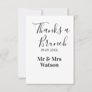 Tarjeta De Agradecimiento Gracias a un brunch post boda nombre fecha simple