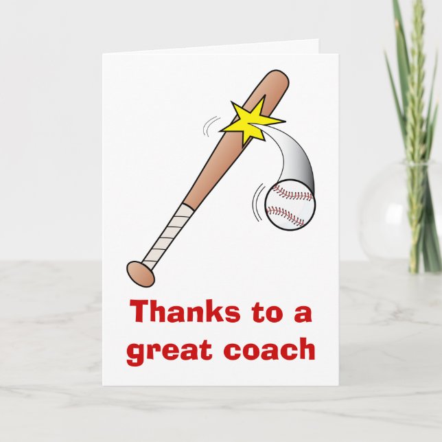 Tarjeta De Agradecimiento Gracias a un gran entrenador de béisbol (Anverso)