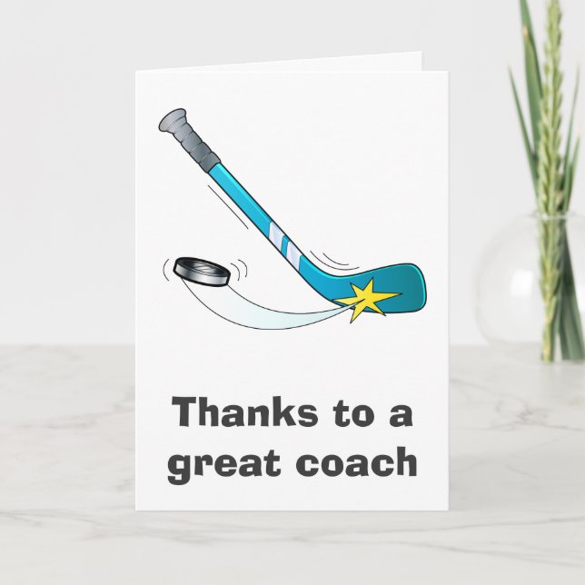 Tarjeta De Agradecimiento Gracias a un gran entrenador de hockey (Anverso)