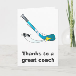 Tarjeta De Agradecimiento Gracias a un gran entrenador de hockey