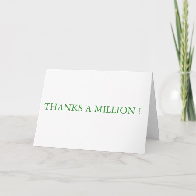 Tarjeta De Agradecimiento Gracias A Un Millón (Anverso)