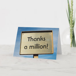 Tarjeta De Agradecimiento ¡Gracias a un millón! Cartel de la valla dorada de
