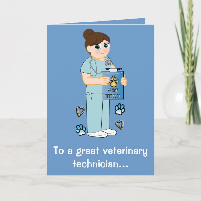 Tarjeta De Agradecimiento Gracias a un técnico veterinario (Anverso)