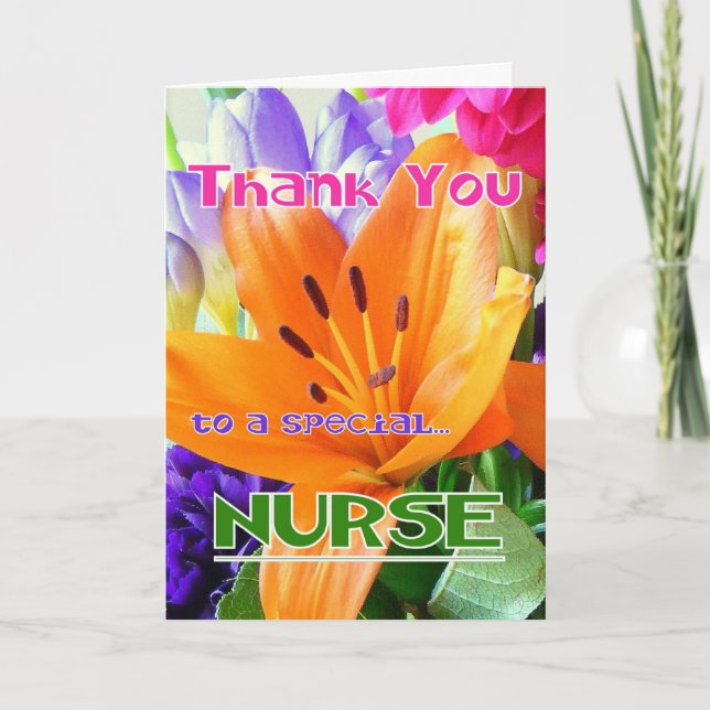 Tarjeta De Agradecimiento ¡Gracias a una ENFERMERA especial! (Anverso)