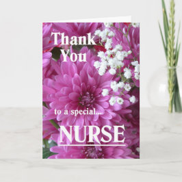 Tarjeta De Agradecimiento Gracias a una enfermera-floral rosa especial