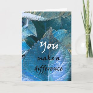 Tarjeta De Agradecimiento GRACIAS A USTED Admin Professionals Day BLUE LEAVE