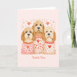 Tarjeta De Agradecimiento Gracias a Valentines Goldendoodle Dogs