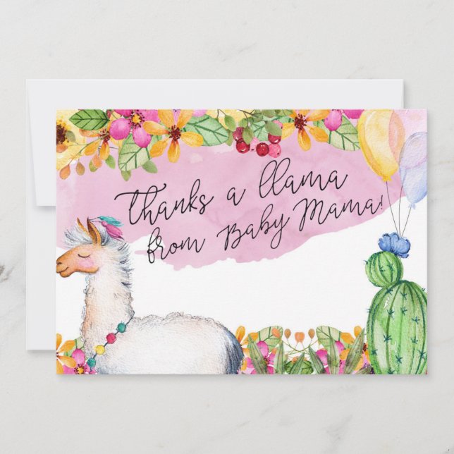 Tarjeta De Agradecimiento Gracias agradece una llama de mamá Card del bebé (Anverso)