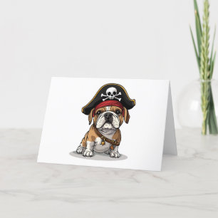 Tarjeta De Agradecimiento Gracias al cráneo del Bulldog pirata en inglés