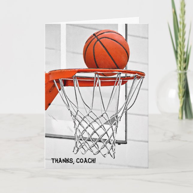 Tarjeta De Agradecimiento gracias al entrenador de baloncesto (Anverso)