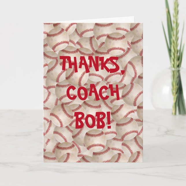 Tarjeta De Agradecimiento Gracias al entrenador de béisbol (Anverso)