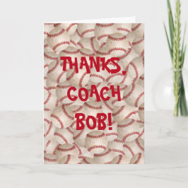 Tarjeta De Agradecimiento Gracias al entrenador de béisbol
