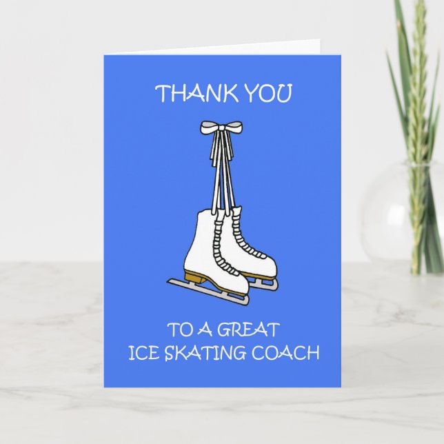 Tarjeta De Agradecimiento Gracias al entrenador de patinaje sobre hielo (Anverso)