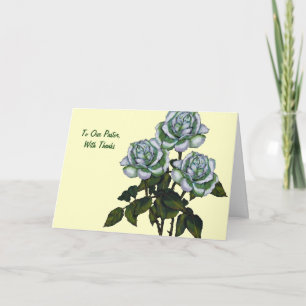 Tarjeta De Agradecimiento Gracias Al Pastor: Tres Rosas Blancas: El Arte