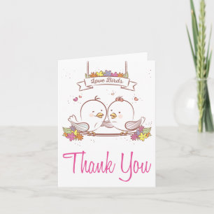 Tarjeta De Agradecimiento Gracias, Amantes Pink & Brown Boda Love