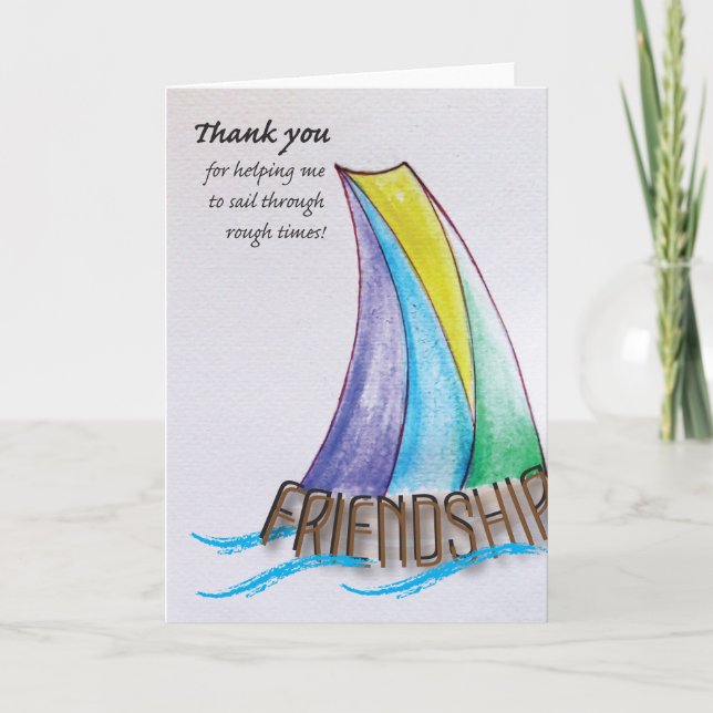 Tarjeta De Agradecimiento Gracias amigo (Anverso)