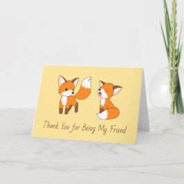 Tarjeta De Agradecimiento Gracias amigo - Pequeños zorros