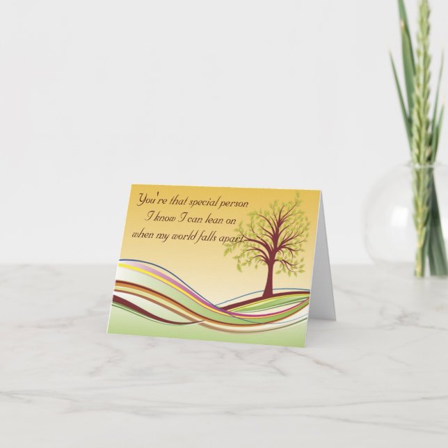 Tarjeta De Agradecimiento Gracias- Amistad- Confort (Anverso)