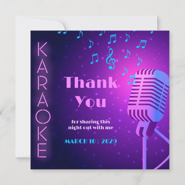 Tarjeta De Agradecimiento Gracias, Apreciación de Noche Personalizada (Anverso)
