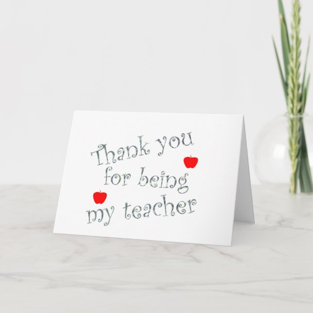 Tarjeta De Agradecimiento Gracias aprecio rojo de las manzanas del profesor (Anverso)