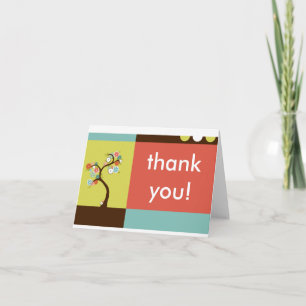 Tarjeta De Agradecimiento gracias: árbol retro