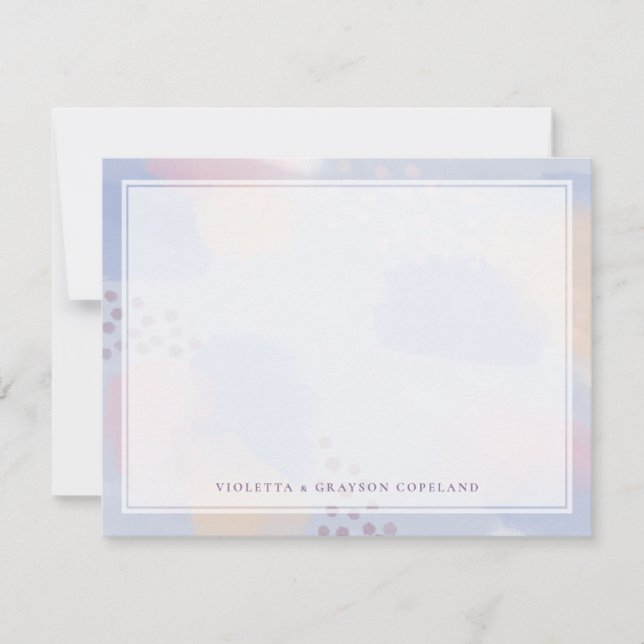 Tarjeta De Agradecimiento Gracias Arte Resumen Azul (Anverso)