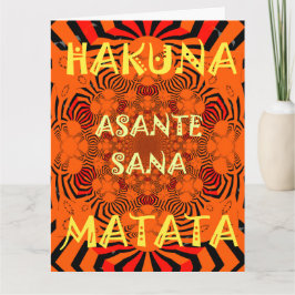 Tarjeta De Agradecimiento Gracias Asante Sana Hakuna Matata con gratitud