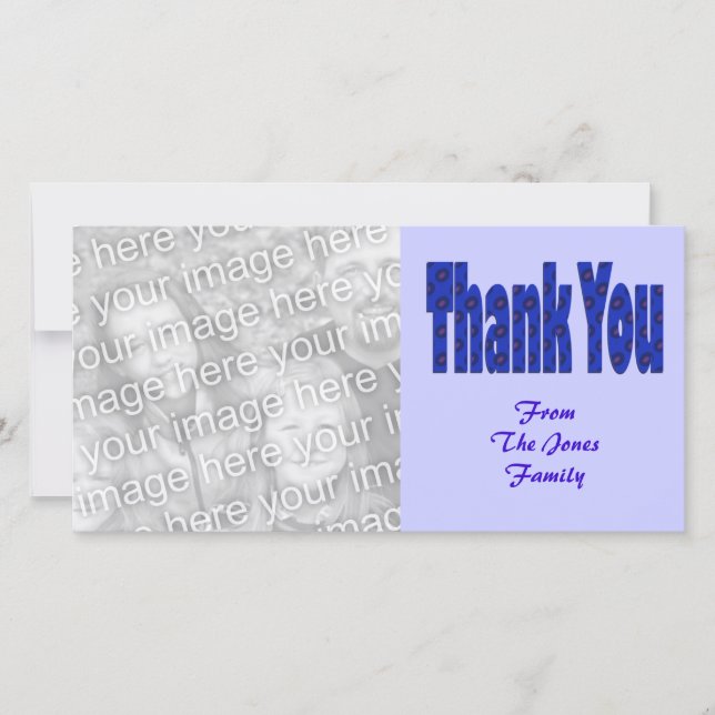Tarjeta De Agradecimiento gracias azul (Anverso)
