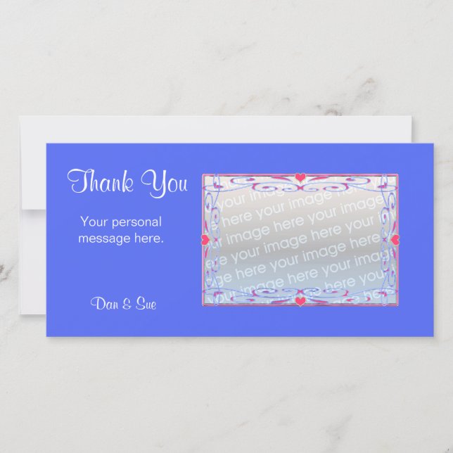 Tarjeta De Agradecimiento Gracias Azul (Anverso)