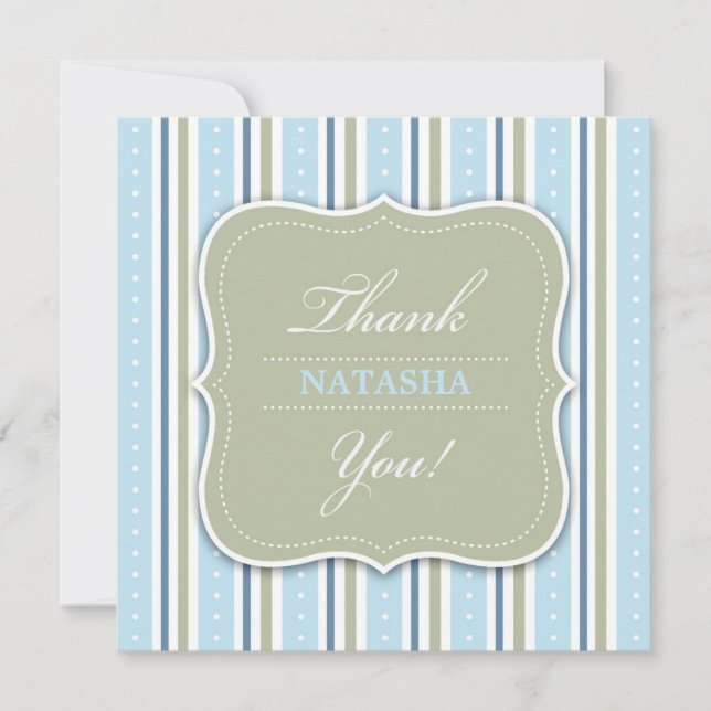 Tarjeta De Agradecimiento Gracias Baby Boy Shower Flat Card (Anverso)