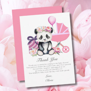 Tarjeta De Agradecimiento Gracias Baby Panda Baby Shower Gifts