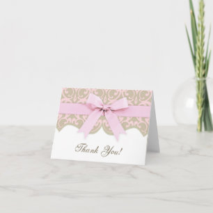 Tarjeta De Agradecimiento Gracias Baby Shower de cinta de opciones de damasc